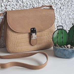 Crossbody Faux Crocodile Purse Tan Colour by Picard